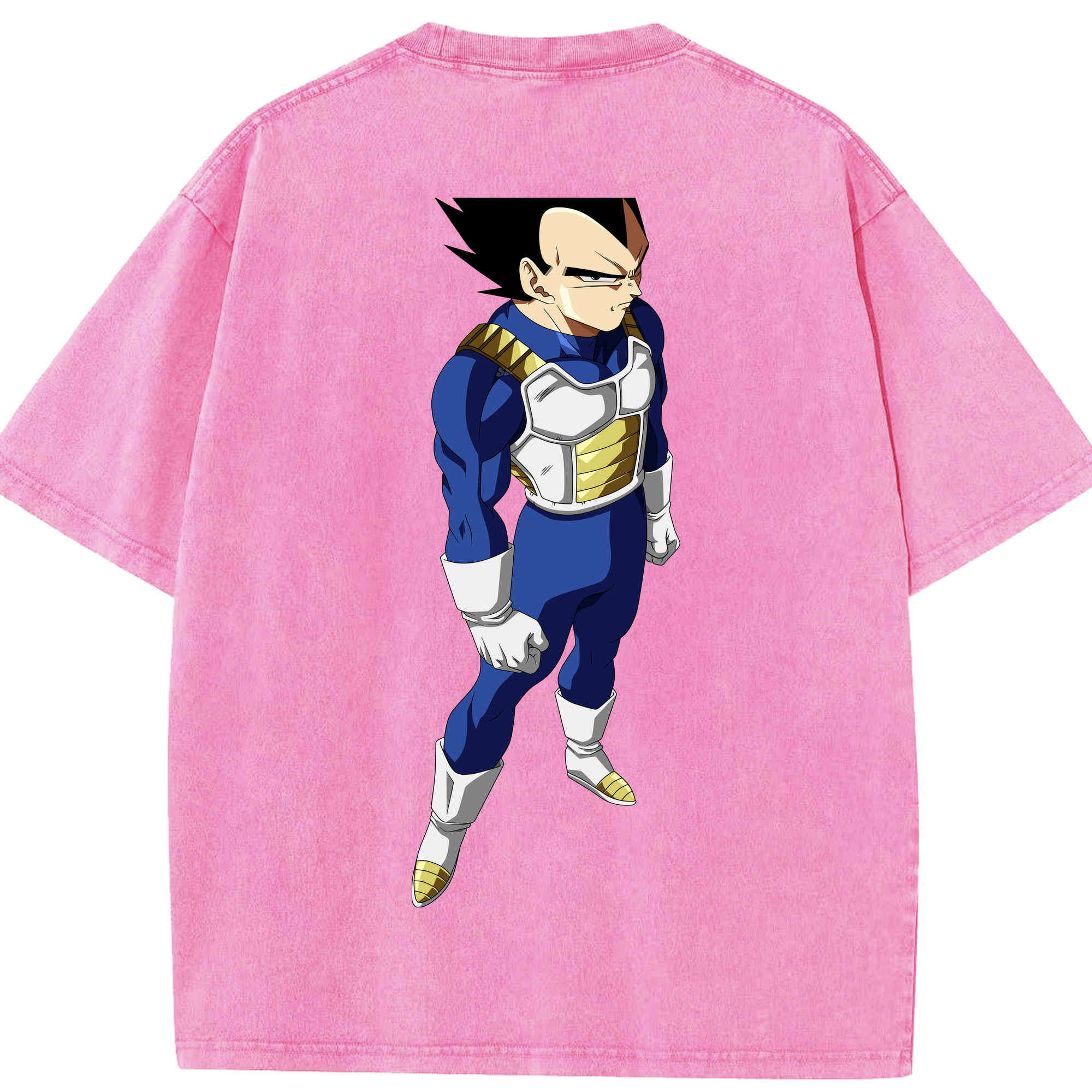 （画像用） ドラゴンボール ベジータ四世（Bejīta Yonsei）DRAGON BALL Vegeta IV 綿100% ヴィンテージ風 半袖Tシャツ（背面プリント）